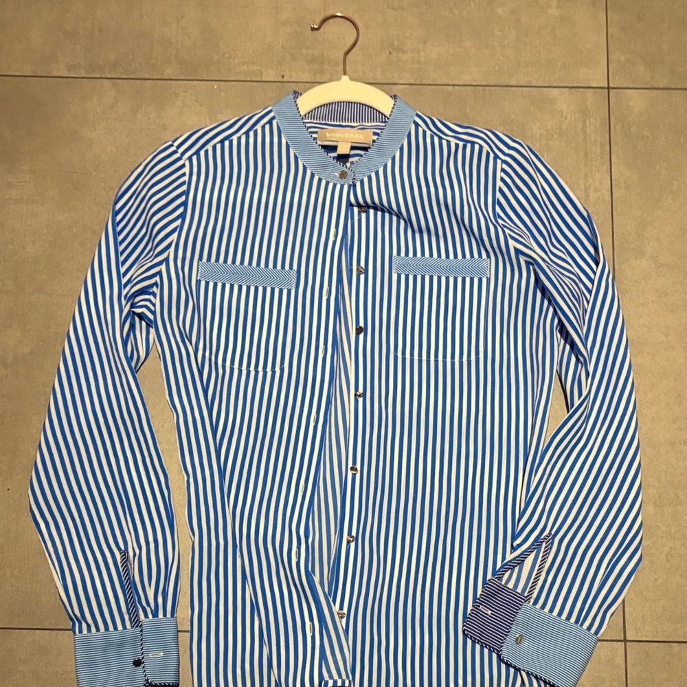 Banana Republic Blue Striped Women's Blouse